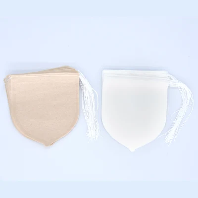Sacchetti per tè in carta da filtro monouso per alimenti con forma a goccia d&prime;acqua personalizzata Con stringhe 85X 95mm, custodie piccole per il confezionamento del caffè