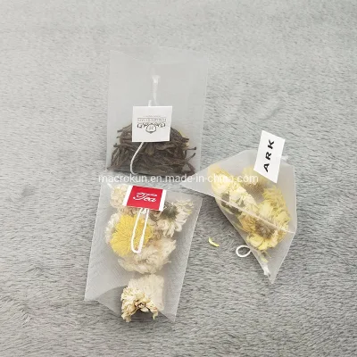 Termosaldatura 5.8*7cm 6.5*8cm Nylon/PLA Pyramid Triangle tè vuoto caffè Sacchetto filtrante biodegradabile