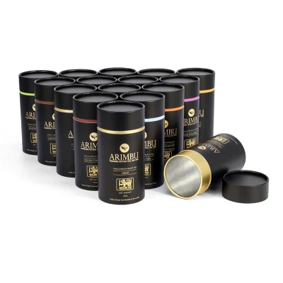 Scatola di confezionamento con tubo cilindrico in carta da tè di caffè con stampa personalizzata Confezione di tubi di cartone rotondi eco-compatibile