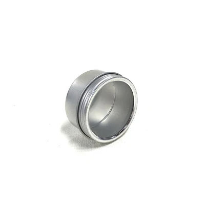 Contenitore in stagno metallico vuoto piccolo con tappo a vite rotondo personalizzato con Cancella finestra