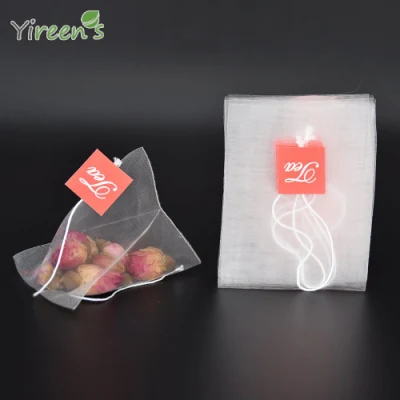 Sacchetti per tè biodegradabili in rete di mais con forma e dimensioni a piramide 65 X 80 MM (PLA-0608M)