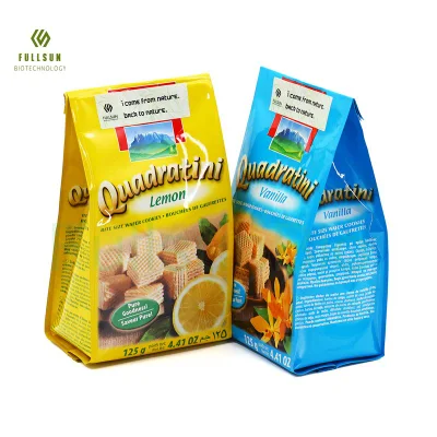 Sacchetto di imballaggio per tè a fondo piatto in carta biodegradabile per alimenti con zip, sacchetto di caffè Kraft compostabile personalizzato con valvola
