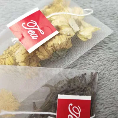 Sacchetti vuoti personalizzati stampati per tè in nylon sacchetto vuoto con filtro per tè In vendita