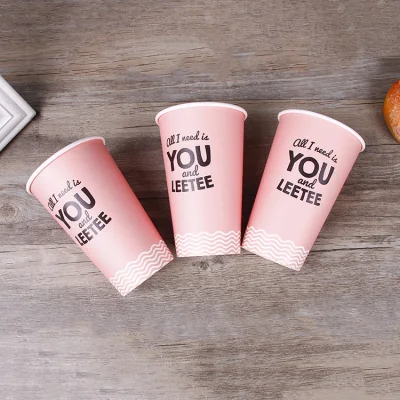 Monouso Take out caffè succo di tè Smoothie Bubble Boba Cold Tazze di carta per bevande fredde ghiacciate