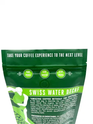 Sacchetto per caffè a prova di odore con base piatta in piedi Valvola di rilascio aria e cerniera riutilizzabile per sacchetto di caffè