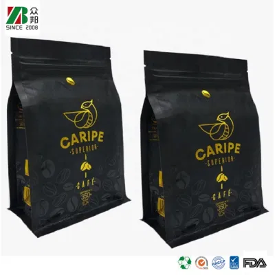Confezionamento in plastica per alimenti con tè da caffè a fondo piatto e riciclabile personalizzato Borsa