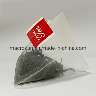 Borsa da tè in nylon a maglia triangolare MK biodegradabile con forma a piramide