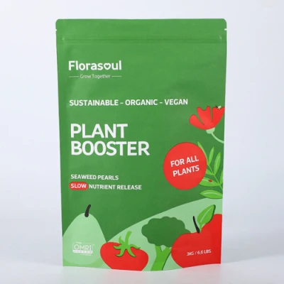 Carta Kraft bianca personalizzata biodegradabile Stand up Ziplock tè alimentare Sacchetti per imballaggio
