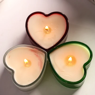 Matrimonio matrimonio proposta Romantico San Valentino decorativo Candle Holder vuoto Vaso in vetro a forma di cuore rosso Love