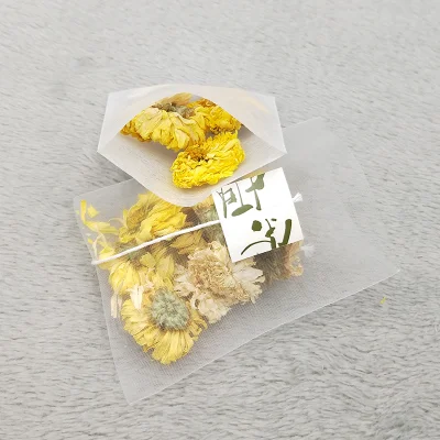 PLA 58 X 70mm Piramide biodegradabile in fibra di mais tè vuoto Borse con etichetta personalizzata