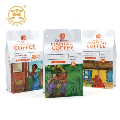 Tè al caffè malinato stampato su misura da 500 g e 2 kg di materiale plastico metallizzato Sacchetti pacchetto caffè Stampa personalizzata sacchetto di confezionamento polvere di caffè