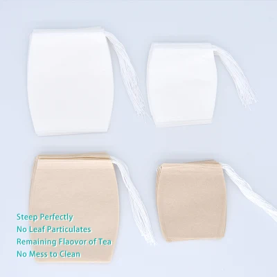 Filtri da tè in carta monouso Creative Shape Empty per alimenti, con stringhe Filettatura bianca colore 100 PZ/sacchetto