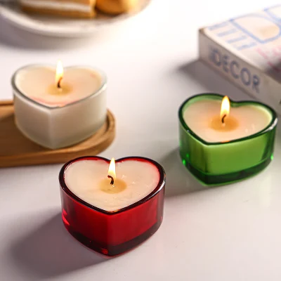Matrimonio matrimonio proposta Romantico San Valentino decorativo Candle Holder vuoto Vaso in vetro a forma di cuore rosso Love