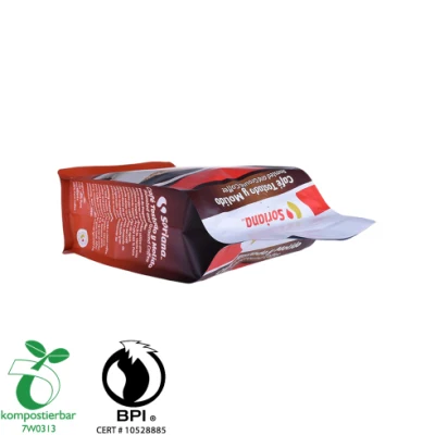 Sacchetto compostabile a fondo piatto laminato per 500 g di caffè e tè