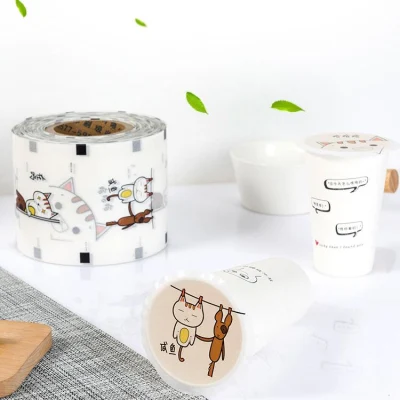 Esempio di personalizzazione di base latte di plastica tè succo di frutta bevande Pellicola di confezionamento per la sigillatura dei bicchieri