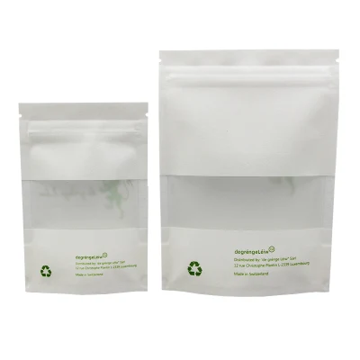 Carta alimentare compostabile Craft Kraft bianco marrone Stand up Weed Borsa da tè con zip e stampa personalizzata sigillata a caldo Custodia