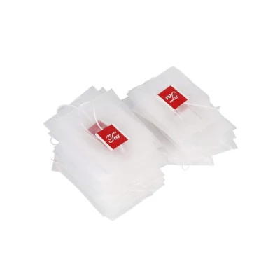 Sacchetti per filtro del tè monouso in nylon Pyramid con cordino di traino termosaldabile