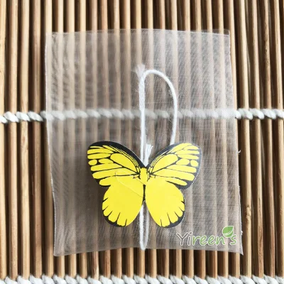 Etichetta a farfalla colorata, sacchetti da tè in nylon vuoti 58 x 70 mm, sacchetti con filtro trasparenti Pyramid filtri da tè in nylon monouso
