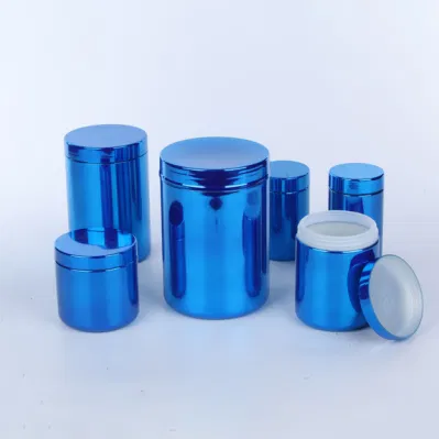 Caramella Miele vaso biscotto alimentare plastica bottiglia a bocca larga Blu Vaso per alimenti vaso vuoto in plastica