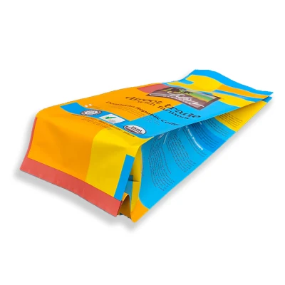 Caffè in plastica con guarnizione quadrupla con fazzoletto laterale per alimenti personalizzato Sacchetto di imballaggio