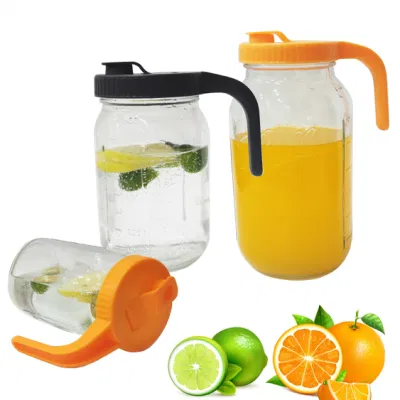 Vaso a bocca normale coperchi con cappuccio a chiusura ribaltabile manico vaso Mason senza perdite Flip-Top compatibile guarnizioni vaso Mason