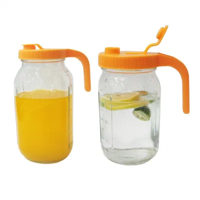Vaso a bocca normale coperchi con cappuccio a chiusura ribaltabile manico vaso Mason senza perdite Flip-Top compatibile guarnizioni vaso Mason