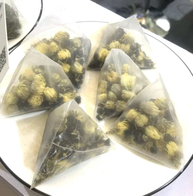 Sacchetto per tè in nylon con filtro a rete FDA, tipo a piramide tridimensionale