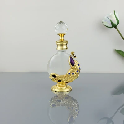 Bottiglia dispenser Dubai Essence in vetro Medio Oriente Essential Oil Bottiglia vuota di profumo di pavone in lega di tè Darjeeling rosso netto