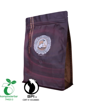 Sacchetto con chiusura a zip a fondo piatto per caffè bio per foglie di tè