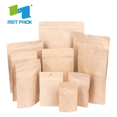 Confezione di caffè in carta marrone per finestra per alimenti per granoturco Biodegradabile
