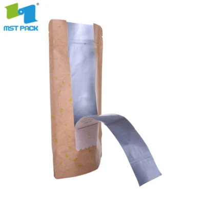 Sacchetto di carta da imballaggio verde vuoto individuale per il tè