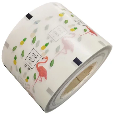 Esempio di personalizzazione di base latte di plastica tè succo di frutta bevande Pellicola di confezionamento per la sigillatura dei bicchieri