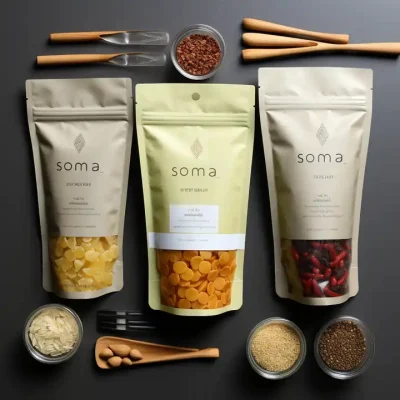 Dado a strappo personalizzato Spici per cereali confezionamento alimentare Ziplock Pouch DOYPACK Sacchetti sigillata a caldo resistente all&prime;umidità Custodia con finestra