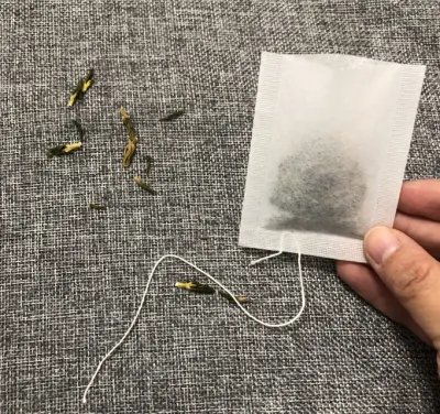 Sacchetto da tè vuoto con cordino in carta da 6*8cm personalizzato e termosaldante Nessun tag