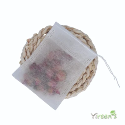 Sacchetti filtranti biodegradabili in fibra di mais PLA 60 X 80 mm con stringhe filtri per infusore di tè per bottiglie di vetro, macchina da caffè, portatile da viaggio, monouso e puliti