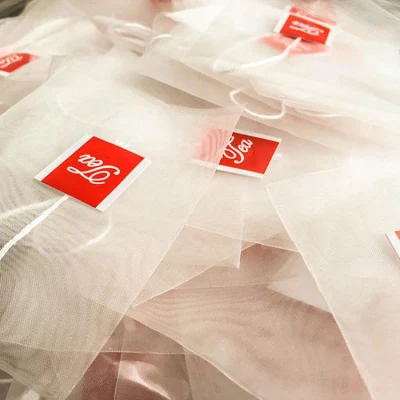 Sacchetti vuoti con filtro a piramide in nylon per tè sciolto