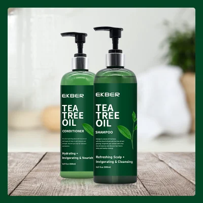 Olio di Tea Tree di zenzero naturale di cuoio capelluto di menta Shampoo Riparazione Anti perdita di capelli crescita dei capelli Shampoo e Conditioner
