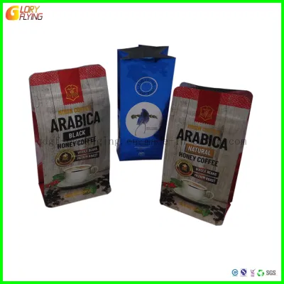Chiusura zip riciclabile e compostabile su misura carta Kraft biodegradabile a fondo piatto caffè tè tè alimenti plastica Packaging Bag Air Vents, Flat Plastic Bag.