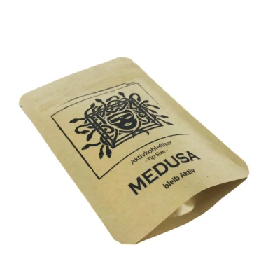 100 g di Kraft Paper Food Ziplock Svuota confezione di tè astuccio personalizzato Sacchetti per imballaggio