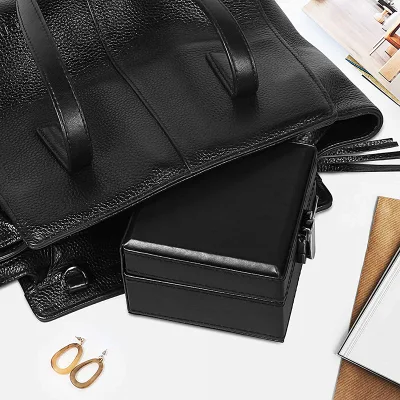 Nuova scatola di gioielli in pelle dallo stile minimalista per donne