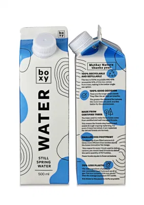 Bottiglia di acqua minerale cartone cartone confezione con chiusura a gable