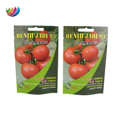 Imballaggio carta agricola pacchetto semi di pomodoro vuoto personalizzato 3 lati Sigillo carta patinata piccola pianta semi imballaggio sacchetti 200g 250g