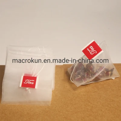 Borsa da tè in nylon a maglia triangolare MK biodegradabile con forma a piramide