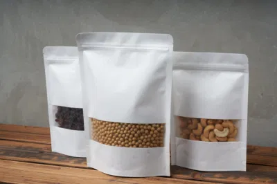 Sacchetto per tè Kraft carta sacchetto autosigillante semi di caffè dolci Sacchetto di carta con chiusura a zip imballo di buste richiudibili