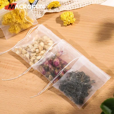 Sacchetto da tè vuoto in nylon di alta qualità per alimenti con cordino