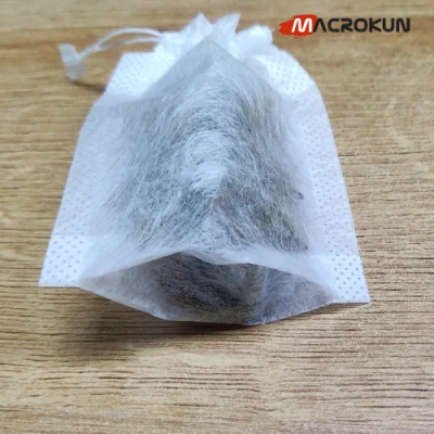 Sacchetti da tè in fibra di mais con logo personalizzato PLA vuoti, tè biodegradabile Sacchetto filtrante con sacchetto per tè con stringa di traino interna