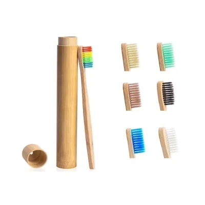 Easy Grip ecologico One Pack pulizia della dentiera - Bambini caldi Vendere spazzolino da denti di bambù con tubo di bambù