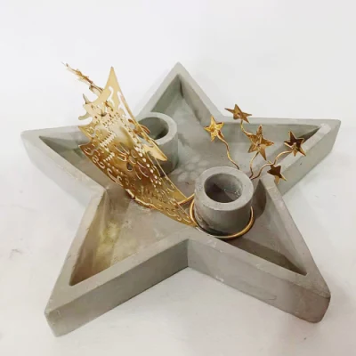 Tree Design tè luce Candle Titolare cemento vasi per Decorazioni natalizie