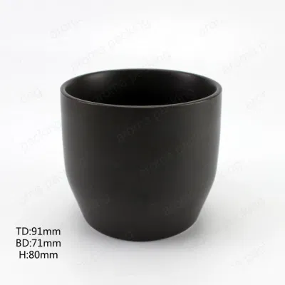 All&prime;ingrosso vaso candela in porcellana nera opaca in ceramica moderna TeaLight