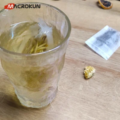 Sacchetti da tè in fibra di mais con logo personalizzato PLA vuoti, tè biodegradabile Sacchetto filtrante con sacchetto per tè con stringa di traino interna